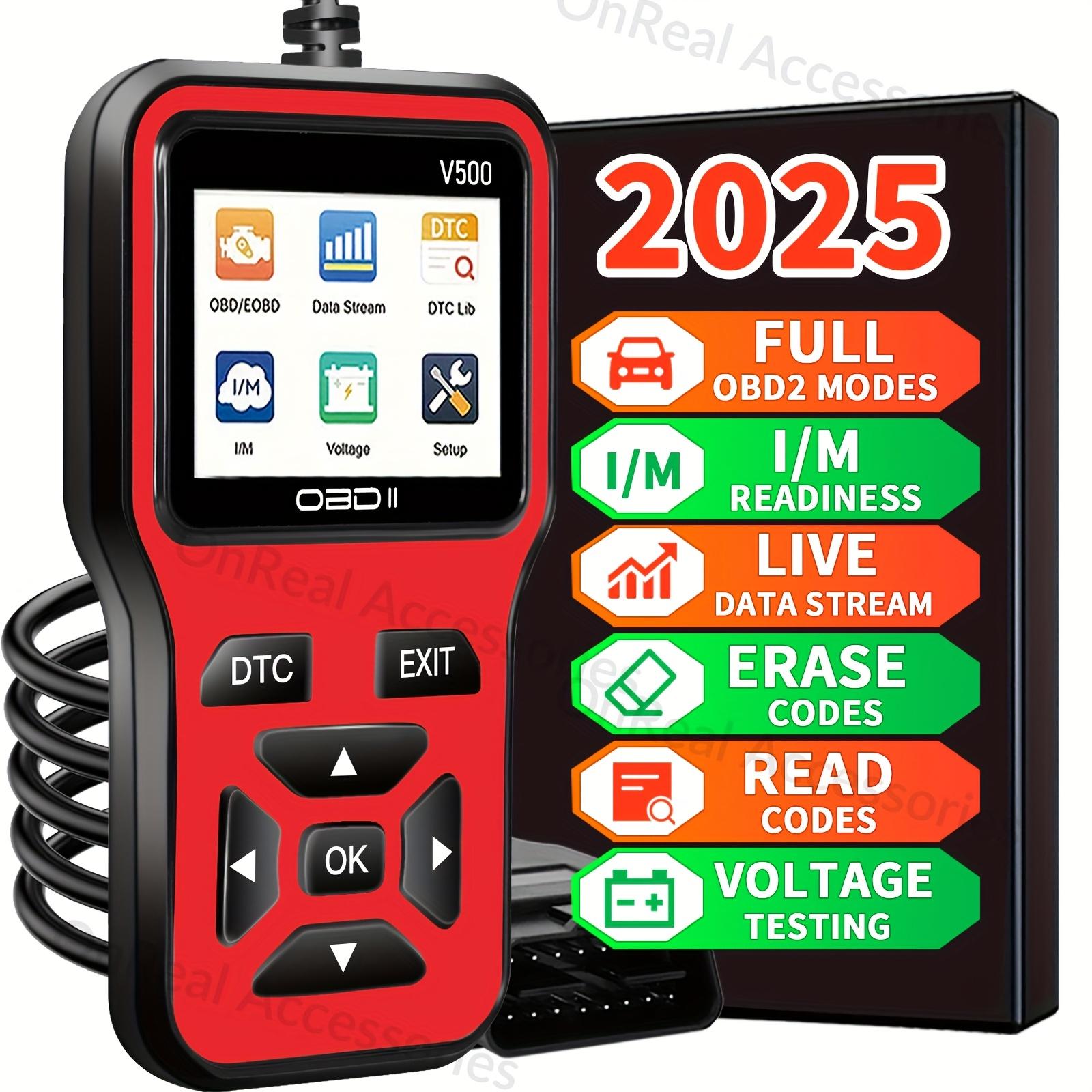 Latest Obd2 Scanner Diagnostic Tool Automotive Scan Tool with Engine Code Reader, Data Stream, Voltage Test, Erase Function, Car Battery Tester, Compatible with All Vehicles Since 1996