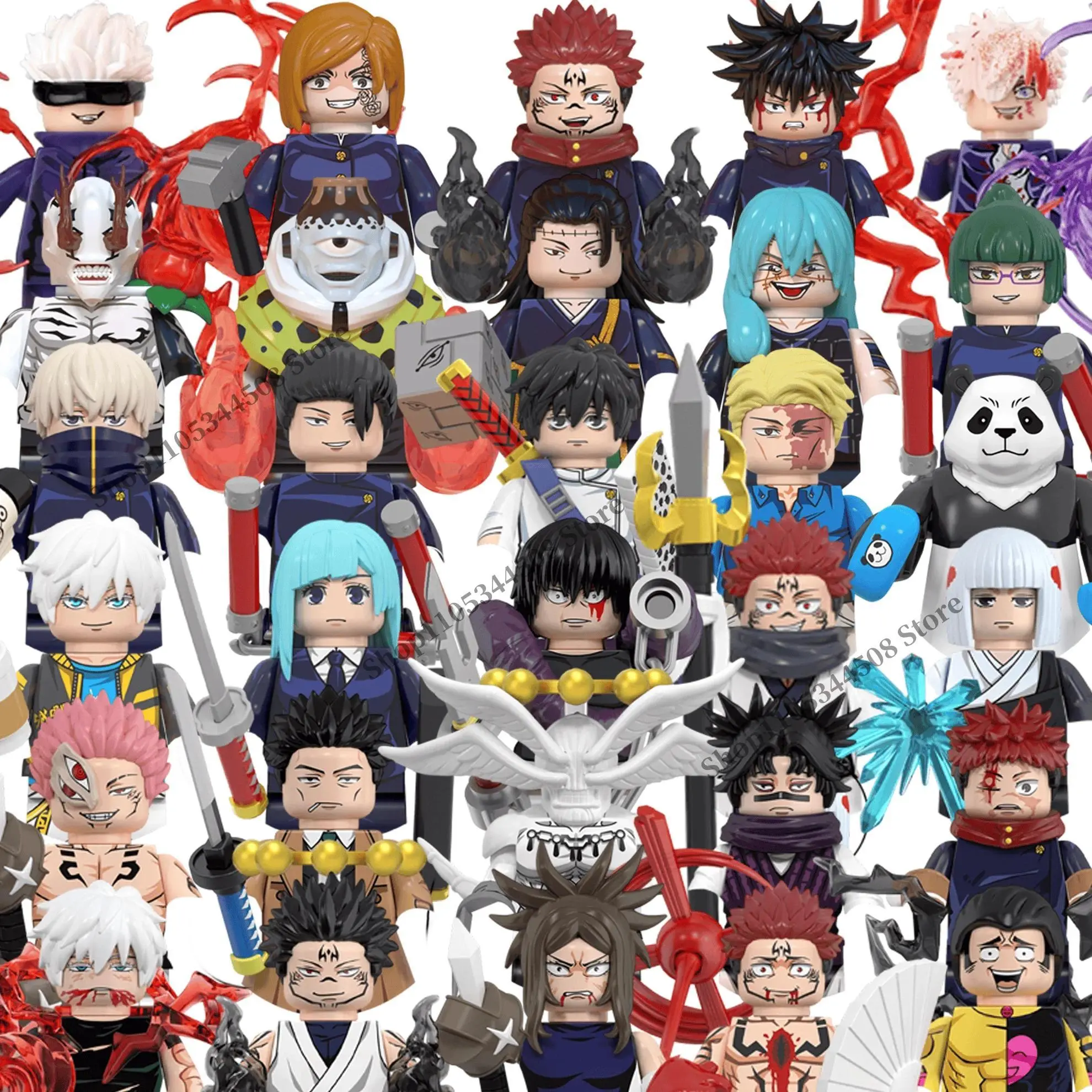 Jujutsu Kaisen MINI Puzzle Brick toys Makora Gojo Satoru Rogo Ryomen Sukuna Kugisaki Nobara Building Blocks Collection Gift