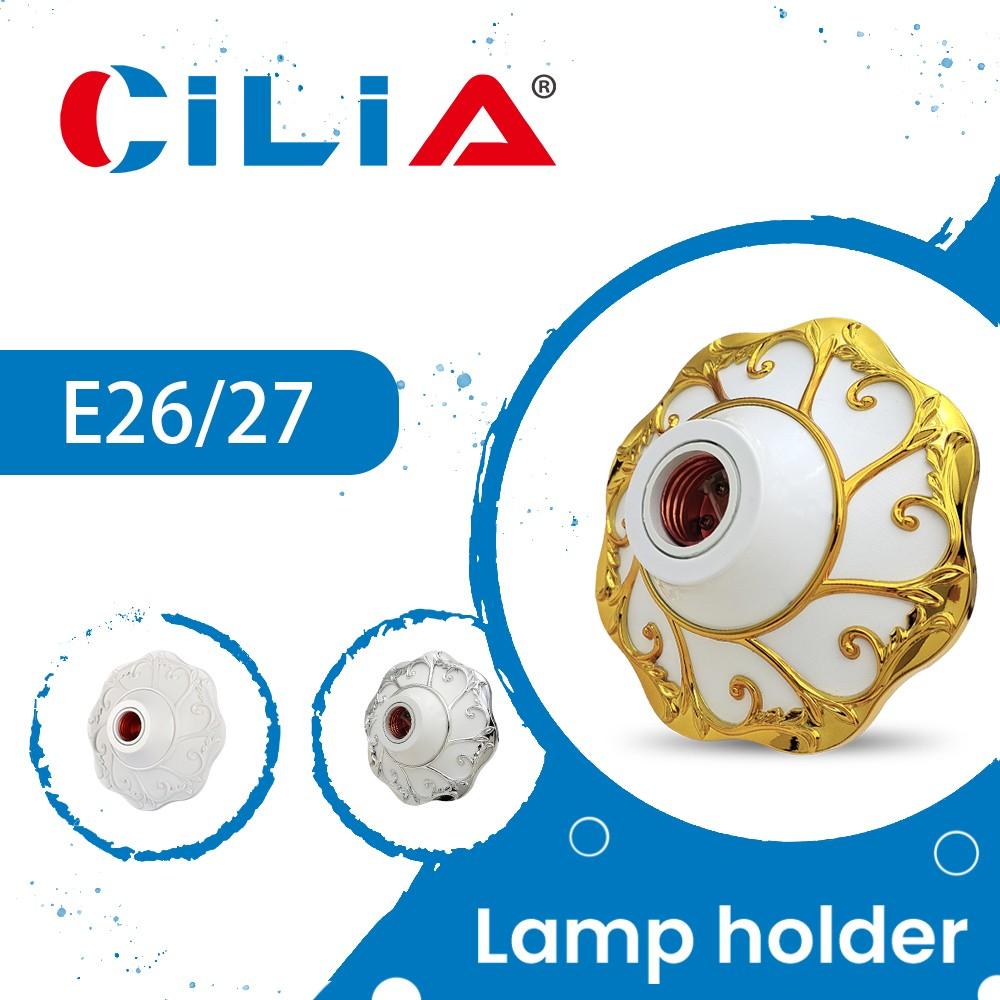 E26/E27 Bulb Socket Adapter, Silver Carved Decorative Lamp Base, Home Office Industrial Use, Wenzhou Manufacture