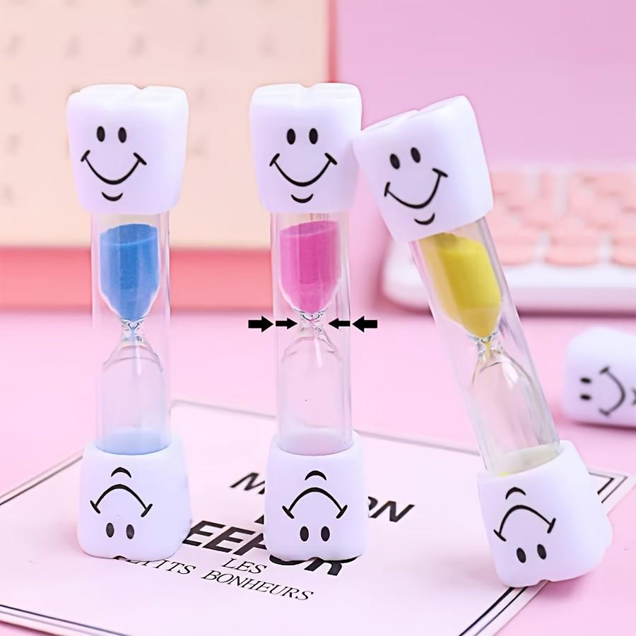 Seven Minute Toothbrush Sand Timer, Colorful Happy Face Design, Mini Kitchen Timer for Brushing Teeth and Cooking, Fun Timer