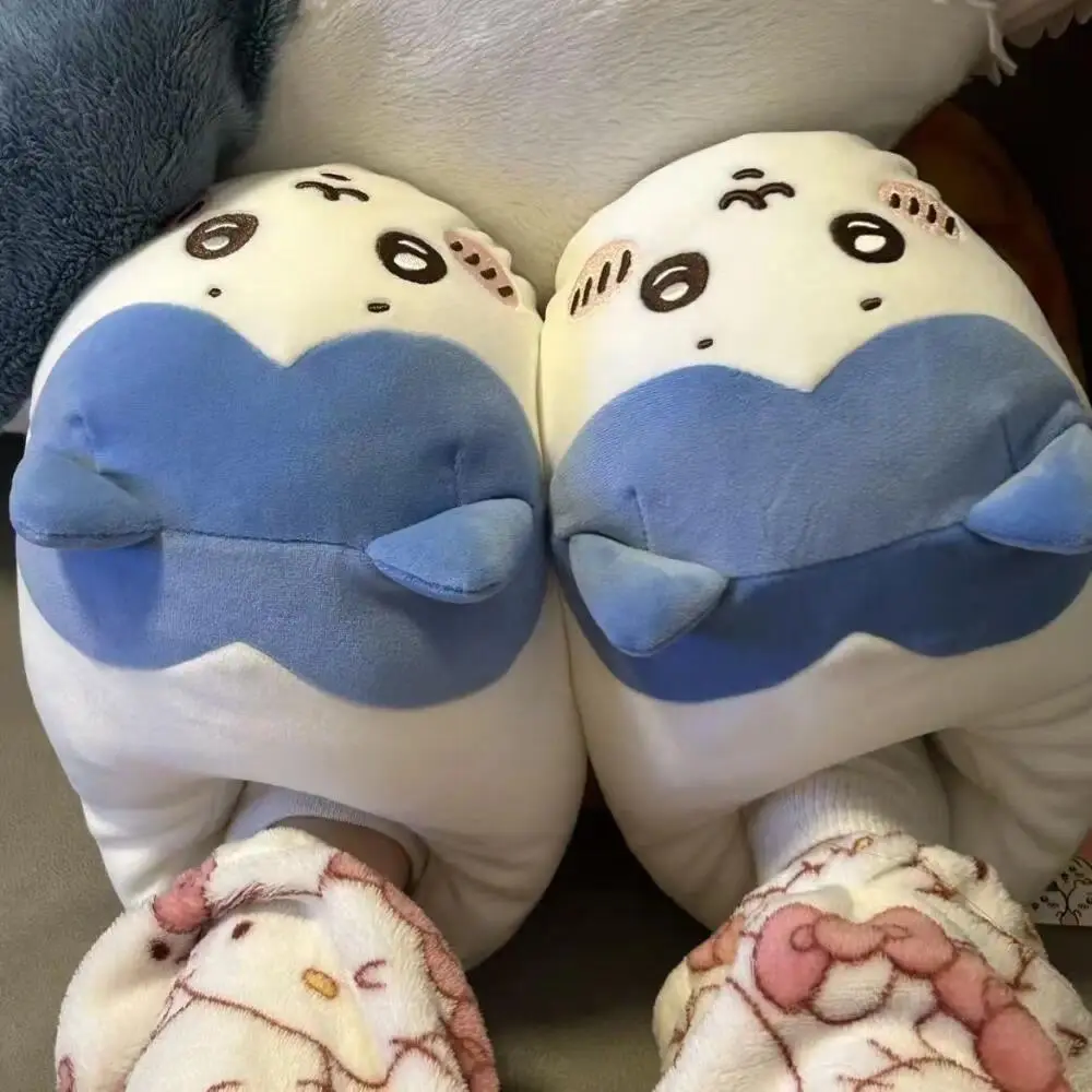 Anime Plush Slippers Chiikawa Usagi Hachiware Kawaii Cotton Slippers Autumn Winter Girls Student Cartoon Indoor Home Warm Shoes