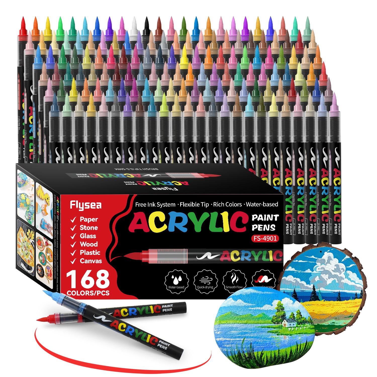 Acrylic Paint Soft Brush Markers Set, Diy Painting Supplies, Arts Crafts Supplies, Soft Brush Tip, Automatic Ink Control, Paint Markers for Wood, Stone, Canvas, Glass, Fabric, DIY Crafts Acrylic Paint Soft Brush Markers Set, Diy Painting Supplies, Arts Crafts Supplies, Soft Brush Tip, Automatic Ink Control, Paint Markers for Wood, Stone, Canvas, Glass, Fabric, DIY Crafts
