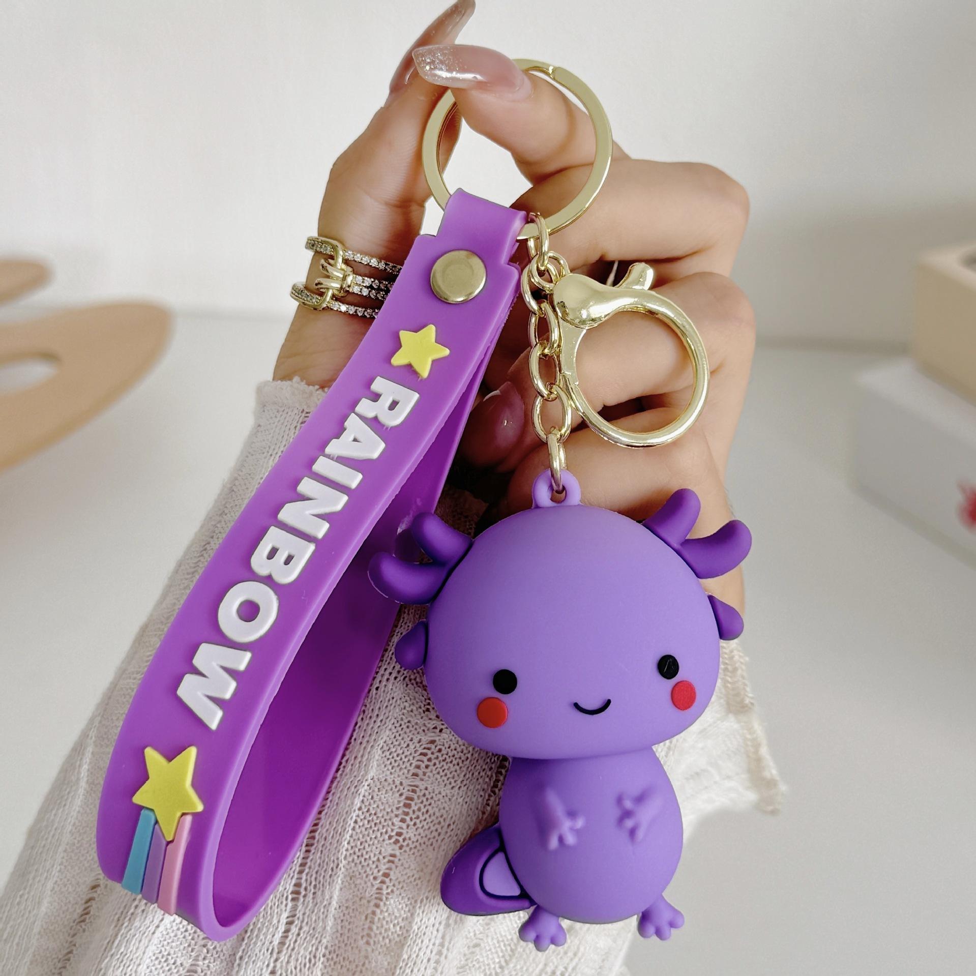 Cute Cartoon Dragon Keychain Pendant, Adorable Bag Charm, Couple Axolotl Figure, Perfect Gift for Lovers, Unique Accessory