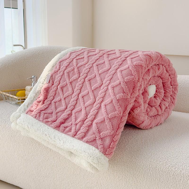 Thick Warm Plush Blanket, Diamond Pattern Flannel Throw, Style Bedroom Decor, Sofa Bed Cover, Living Room Rug, Dorm Essential