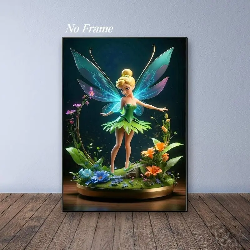 Tinker Bell Diamond Art Painting Kit, 5D DIY Diamond Arts Painting Kit, Wall Art Decor for Home Living Room Bedroom, Diamond Pattern Design, Making Diy Kits