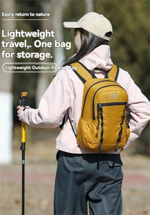 Lightweight Outdoor Folding Backpack, Portable and Storable, Unisex Hiking Travel Shoulder Bag, Lightweight Adventure Pack