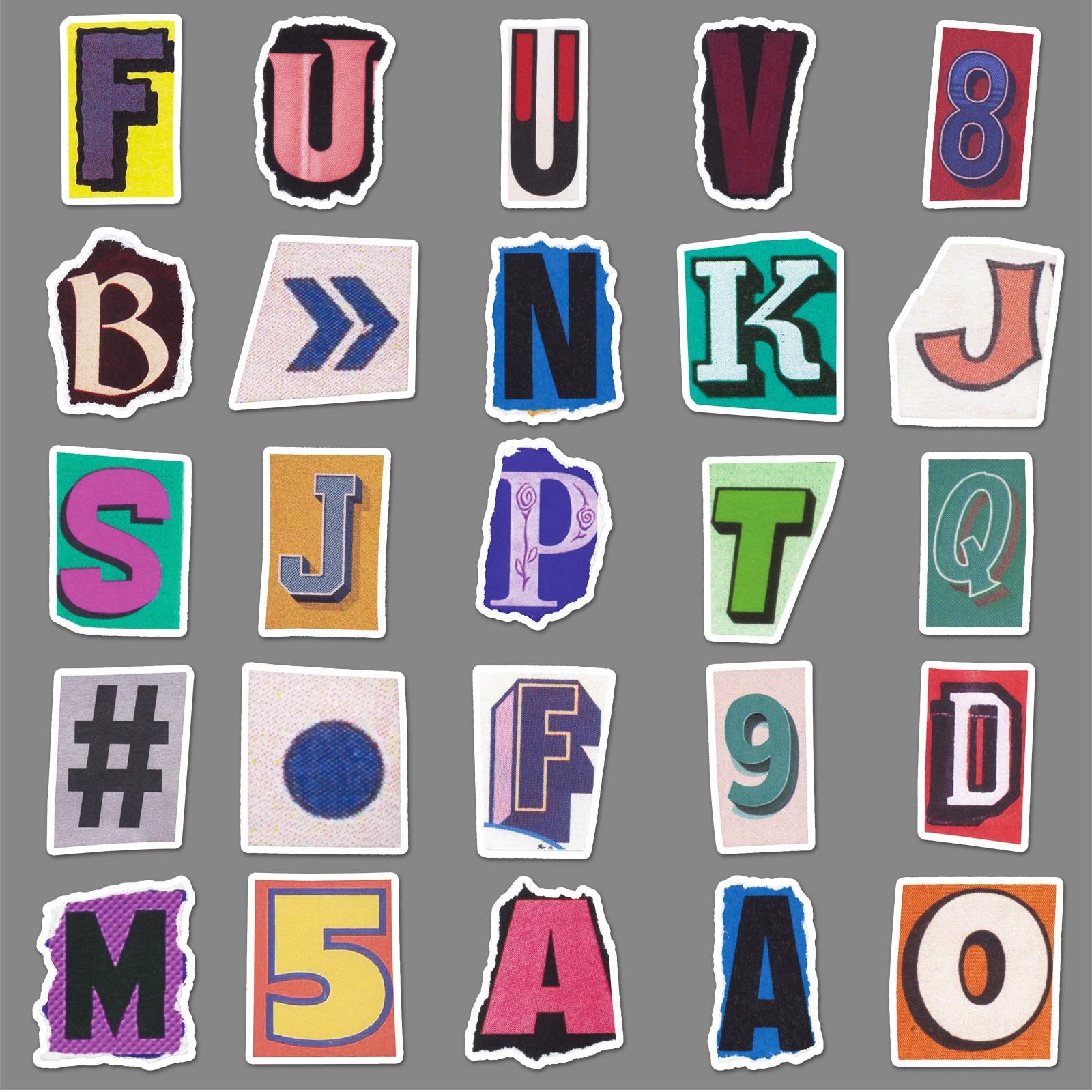 100 Retro Number Letter Graffiti Stickers, Cute Vintage Phone Case Journal Stickers, Party Decor Stickers, Ideal Gift for Friends and Family