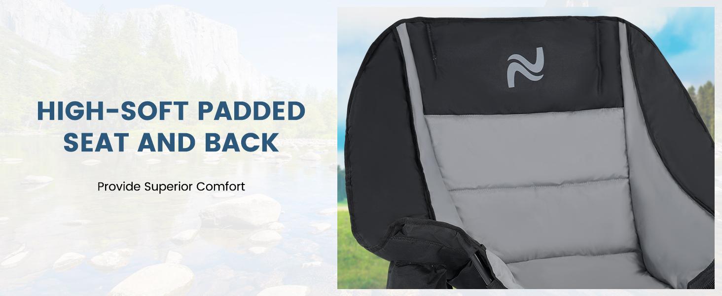 ABORON Rocking Camping Chair,XXL Oversized Folding Fully Padded Outdoor Lawn Chair with Side Pocket,Portable Recliner for Patio, Backyard, Supports 400 lbs ABORON Rocking Camping Chair,XXL Oversized Folding Fully Padded Outdoor Lawn Chair with Side Pocket,Portable Recliner for Patio, Backyard, Supports 400 lbs