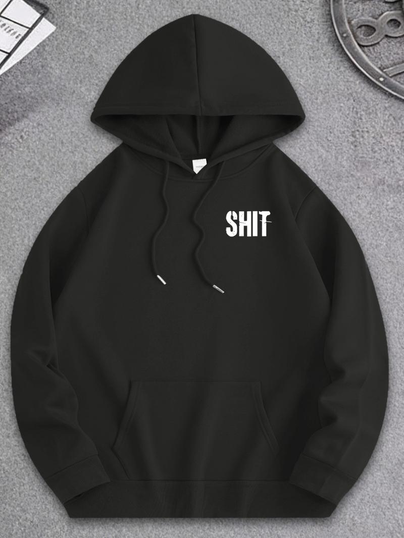 Men's Fall Winter Hooded Sweatshirt, Emotion Style Print, Casual Fitted Design, Drawstring Pocket, Warm Multi-Color Options