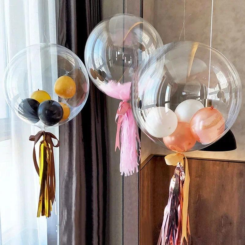 10pcs Transparent Popo Bubble Balloon Transparent inflatable helium balloon bounce out blitz Wedding birthday party decoration