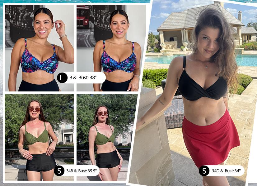 Aqua Eve Women Underwire Bikini Top - Push Up Swimsuit Top Padded Bra Bathing Suit