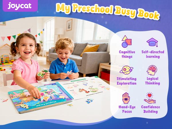 JoyCat Preschool Busy Books Language Toys, Montessori Busy Board, Educational Learning Flash Cards, Sensory Toys, Creative Learning & Fun Activities