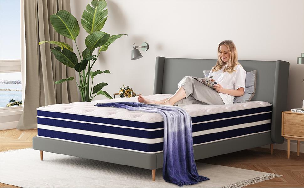 14 Inch Double Queen Size Bed, Hybrid Cooling Gel Memory Foam and Pocket Spring Mattress, Medium Firm Support, No Fiberglass, Washable Mattress, Medium Firm Comfortable Sleep, Sweet Night Bed,new house 14 Inch Double Queen Size Bed, Hybrid Cooling Gel Memory Foam and Pocket Spring Mattress, Medium Firm Support, No Fiberglass, Washable Mattress, Medium Firm Comfortable Sleep, Sweet Night Bed,new house