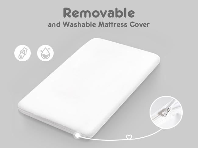 HARPPA Cuddly | 3-in-1 Baby Bassinet Bedside Sleeper, Rocking Bassinet with Mattress & Cover, 5 Height Adjustable Bassinet for Baby with Wheels, Crib For Infant