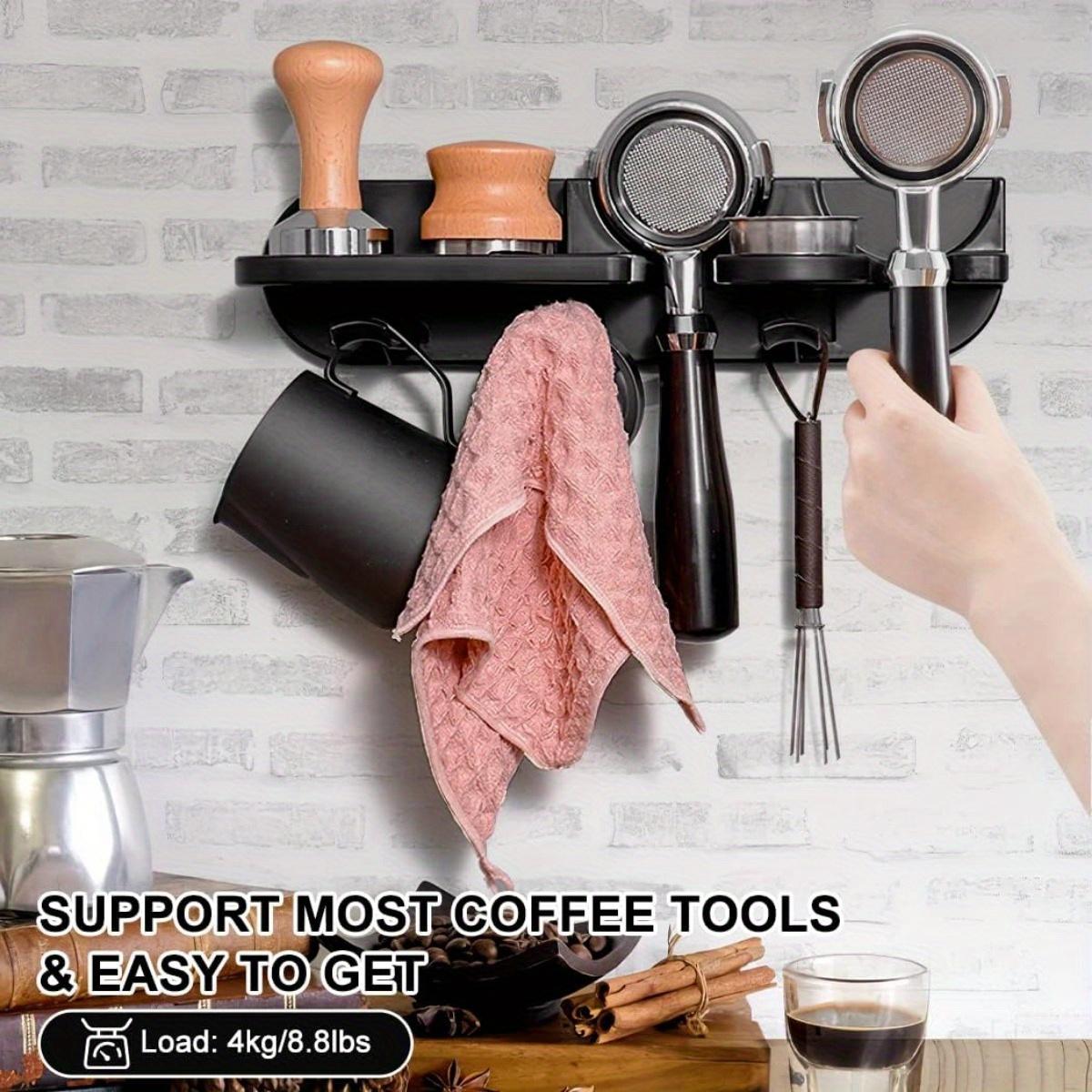 Wall Mounted Coffee Station Storage Rack Coffee Bar Kitchen Storage Supply Accessory Space Saving Stable Durable Easy to Install Practical Coffee Accessory Organizer Shelf for Home Kitchen Bar Office Daily Coffee Making Use Ideal for Coffee Enthusias