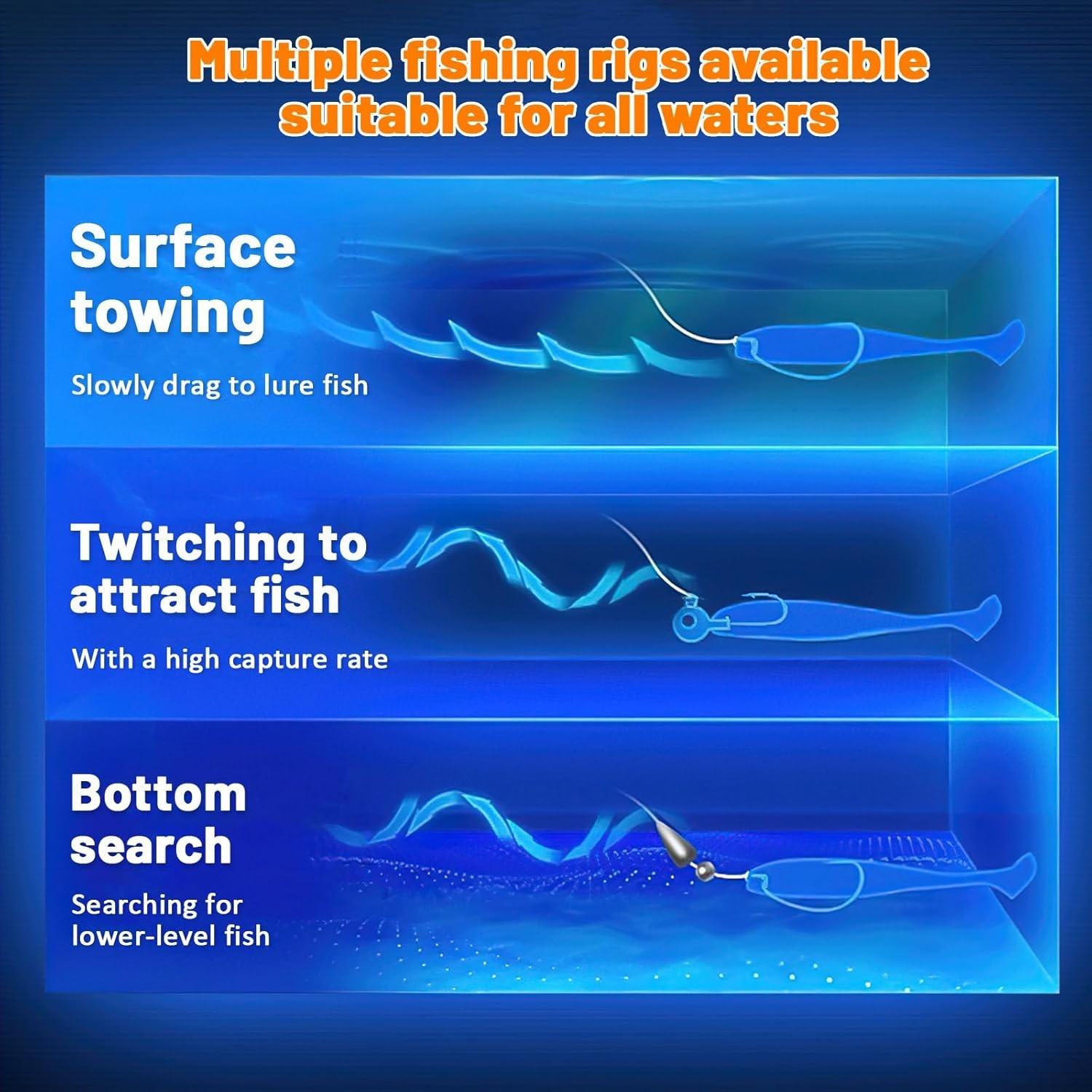 50pcs/100pcs/150pcs Fishing Bait Set, Artificial Fishing Lure, Fishing Lures Kit, Outdoor Fishing T-tail Two-color Bait with Portable Tackle Box, Fishing Tackle Kit