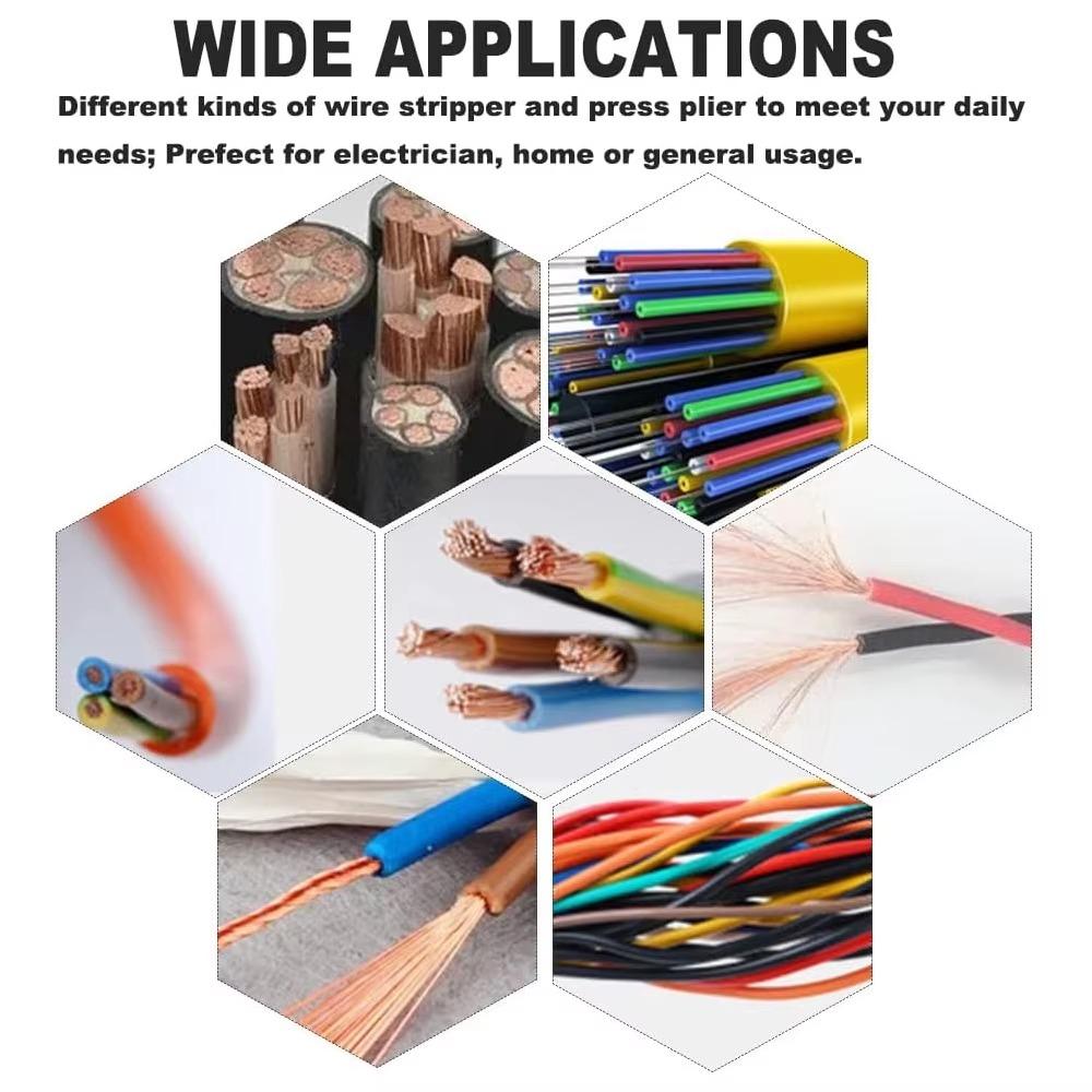 Multi-Function Electrician Pliers: Automatic Wire Stripper Cutter for Copper Cables, Multi-Size Electric Wire Stripping Tool with High-Carbon Steel Blades. Essential for Home Electrical Work, Durable, Portable, and Effortless Operation.