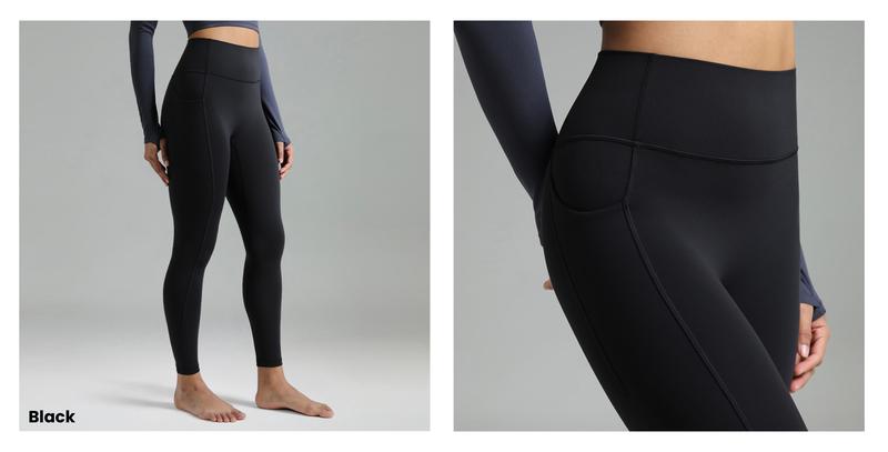 Colorfulkoala Women's High Waisted No Front Seam Workout Leggings w/Pockets 25"/28"