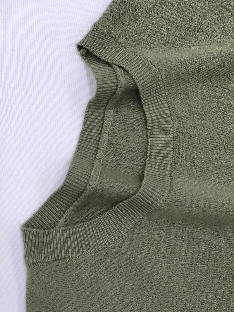 Women's Solid Color Crew Neck Short Sleeve Sweater, Casual Basic Knit Pullover for Spring & Fall, Fashion Women's Knitwear for Daily Wear, Womenswear