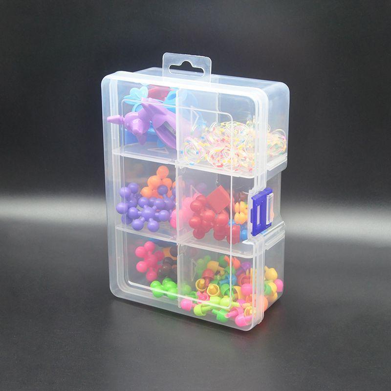 1/2/3/4/5pcs 6-Grid Pin Clip Box: Removable Dividers for Organizing & Hanging Items