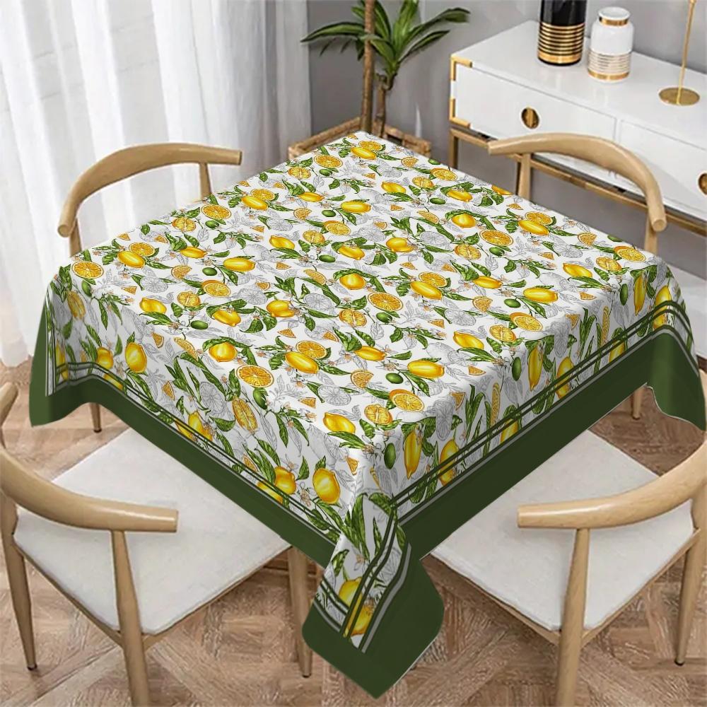 Fresh lemon patterned printed tablecloth, versatile throughout the four seasons, suitable for decorating dining tables and parties in kitchens, hotels, and restaurants, enhancing dining atmosphere, and a must-have for home decoration.