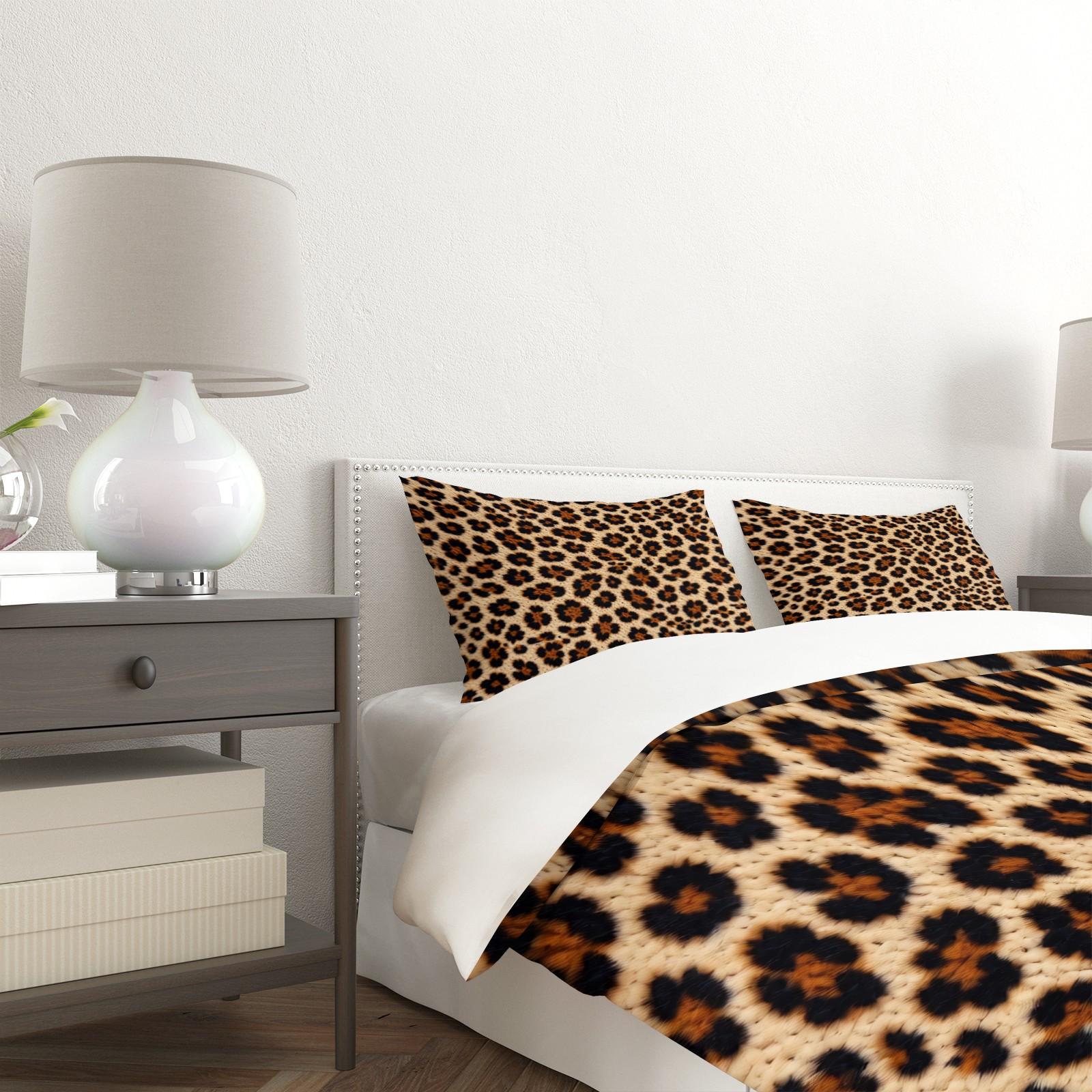 Classic Leopard Print Boho Chic Duvet Cover Set, 2/3 Pcs Light Luxury Vintage Bedding Set for Bedroom, Guest House, Hotel & Dorm, Perfect Housewarming/Birthday/Christmas Gift (No Comforter)