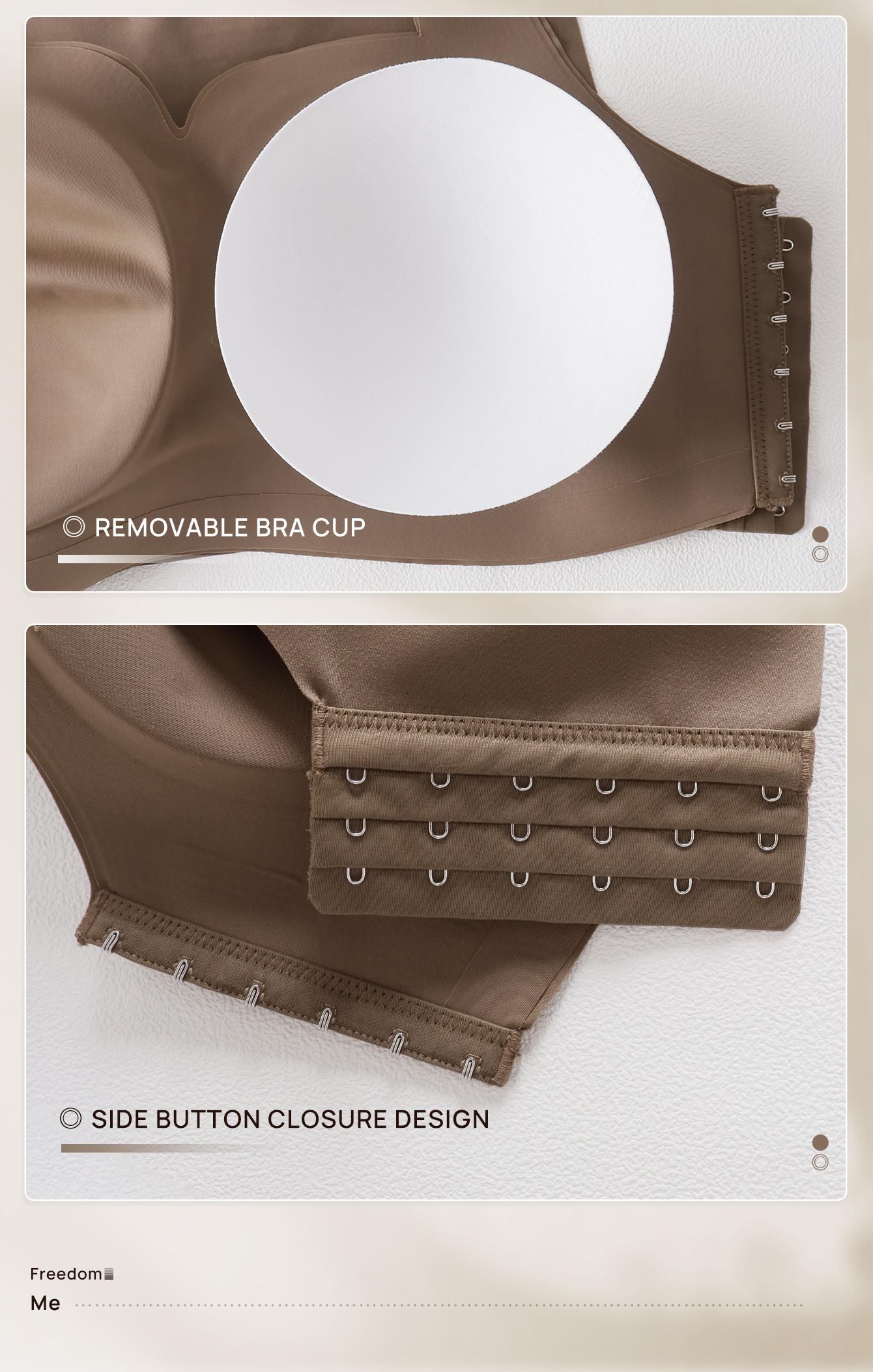 Women's Plus Size Seamless Jelly Bralette, Wide Adjustable Straps, Medium Support, Anti-Sagging, All-Season Casual Underwear