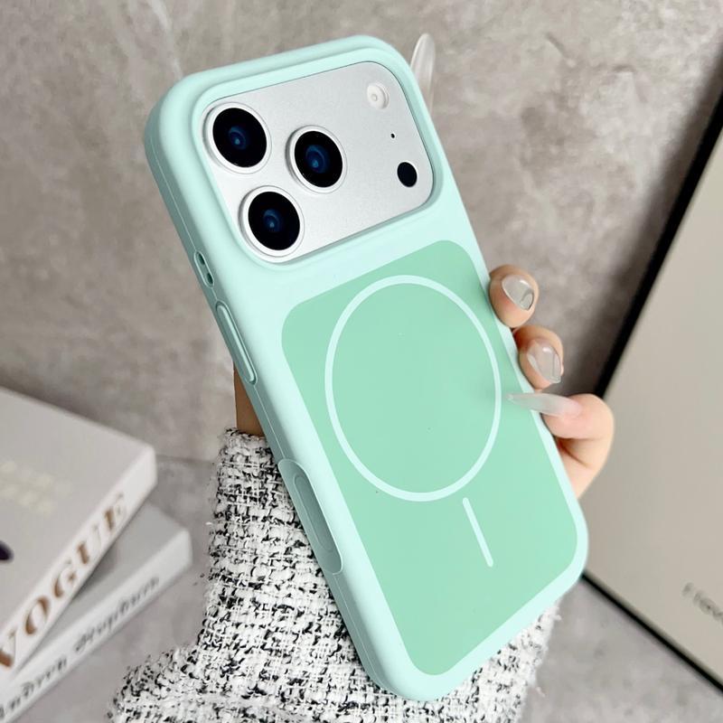 Made from Original Solid Color Liquid Silicone Designed for Magsafe, Compatible with for iphone 17 Pro Max, 16, 15, And 14, 13, Featuring a Large Window And a Shock-Resistant, Shockproof, Protective Skin- Cover