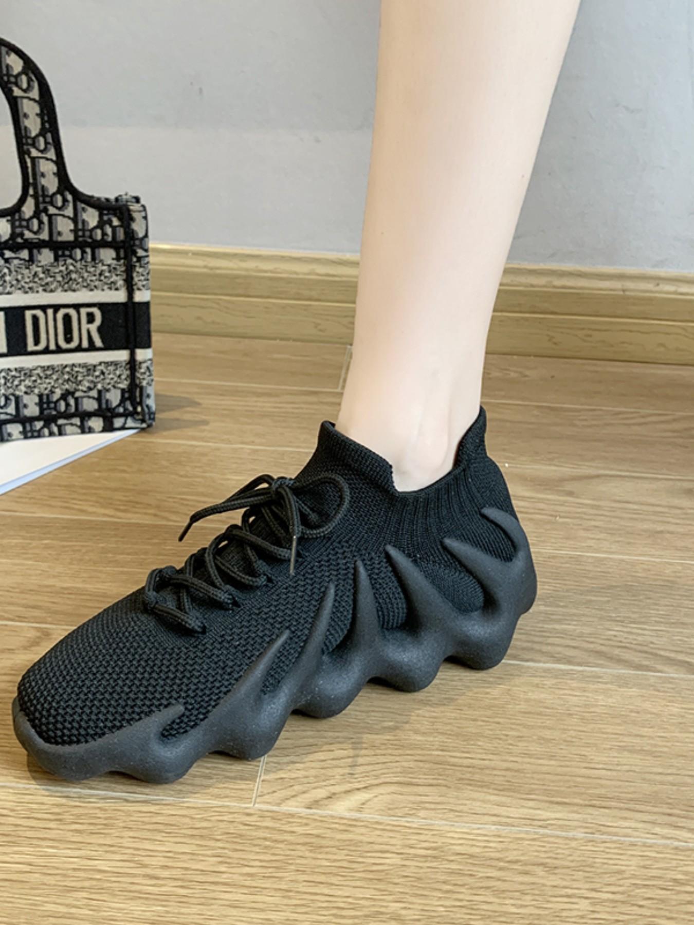 Couple Shock Absorbing Coconut Shoes for Women, Spring & Fall Fitness Breathable Jump Rope Running Sports Shoes, PU Leather Rubber Sole