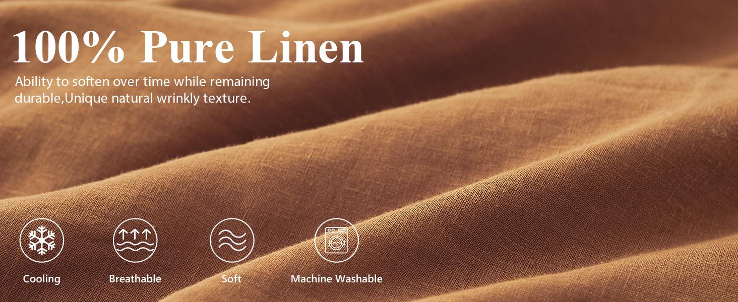 Simple&Opulence 100% Linen Pillowcases Basic Style Solid Color Set of 2, Stone Washed Flax Pillow Cover Envelope Closure