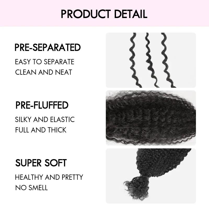 QVR Upgraded Kinky Bulk Natural Black hair 4a/3c Extensions Dreads Dreadlocks Hairextensions TikTokShopBlackFriday