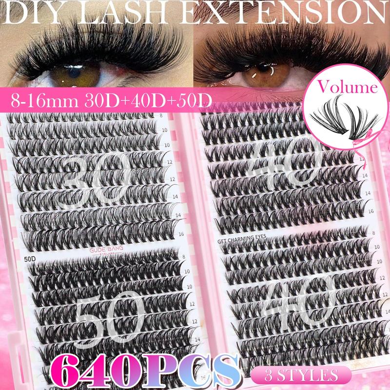 High-capacity false eyelashes in various styles, D-curved design, easy DIY personal false eyelashes, DIY false eyelash extension kit, Individual lash extensions, suitable for daily use, parties, travel