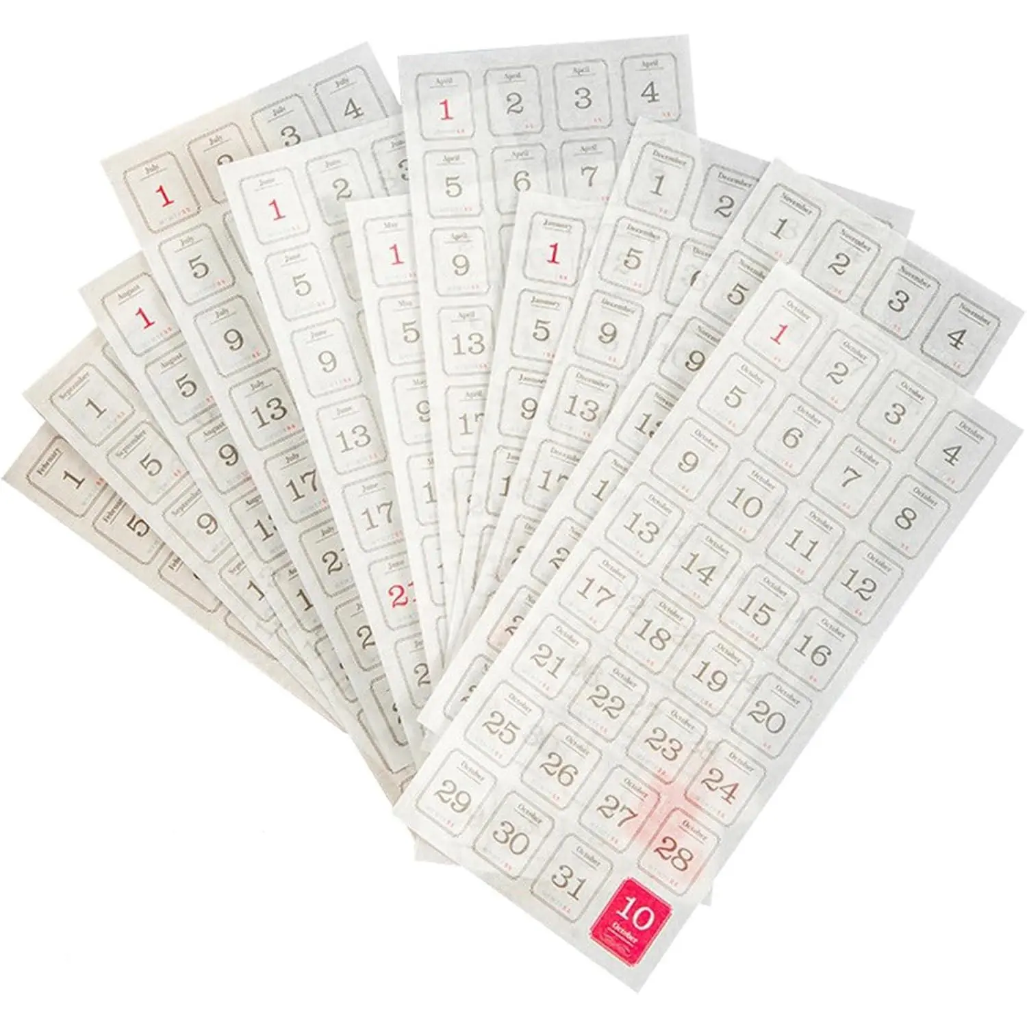 365 Date Calendar Stickers 12 Sheets Decorative Planner Journal Labels