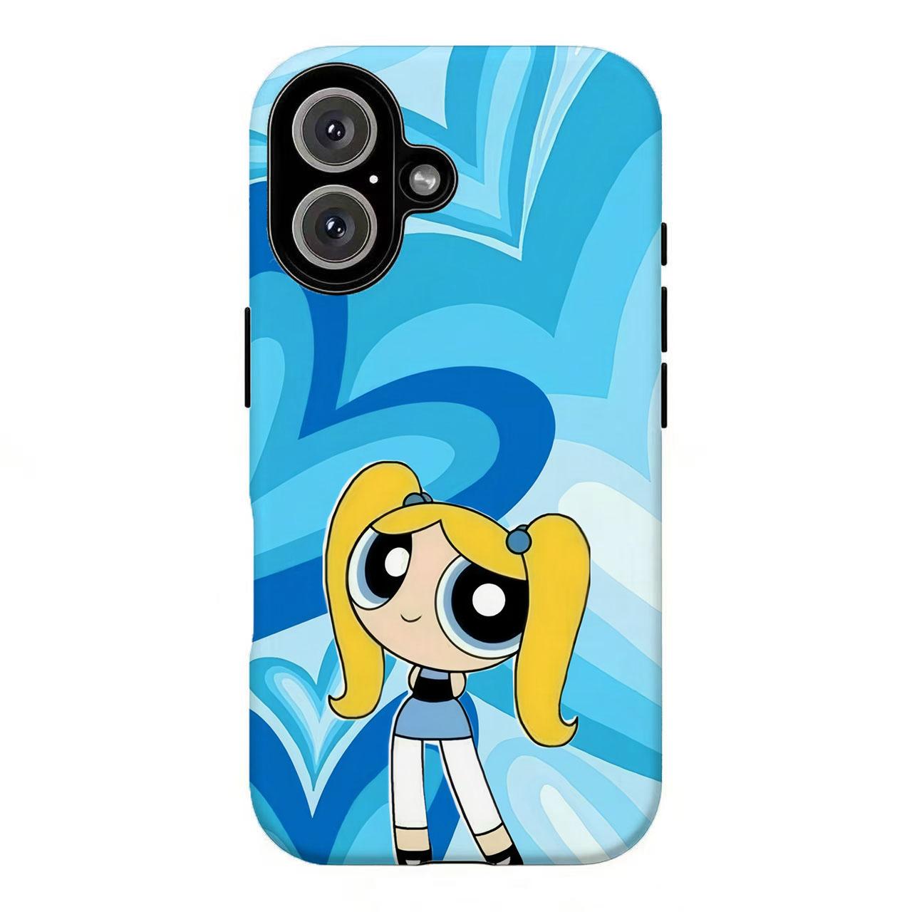 FL-Kawaii Pow3rpuffs Anime Girls Phone Case,90s Cartoon Aesthetic Protective Cover For iPhone 11 12 13 14 15 16 17 Air Pro Max for Samsung S26 S25 S24 S23 S22 S21 Case,Gift for her/him/fans