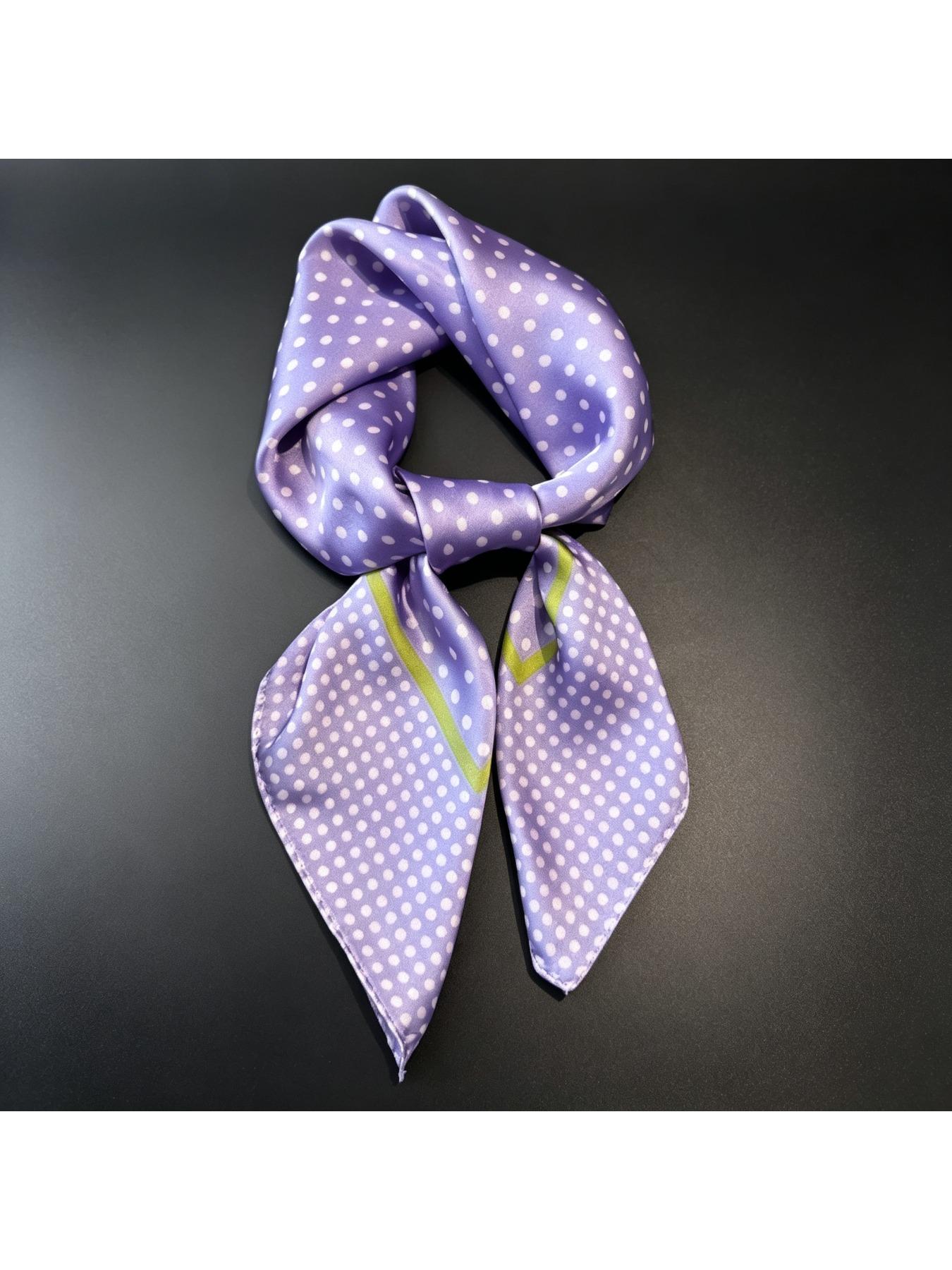 Retro polka dot small square scarf for women, lightweight sunshade neck scarf for daily wear, multifunctional decorative shawl