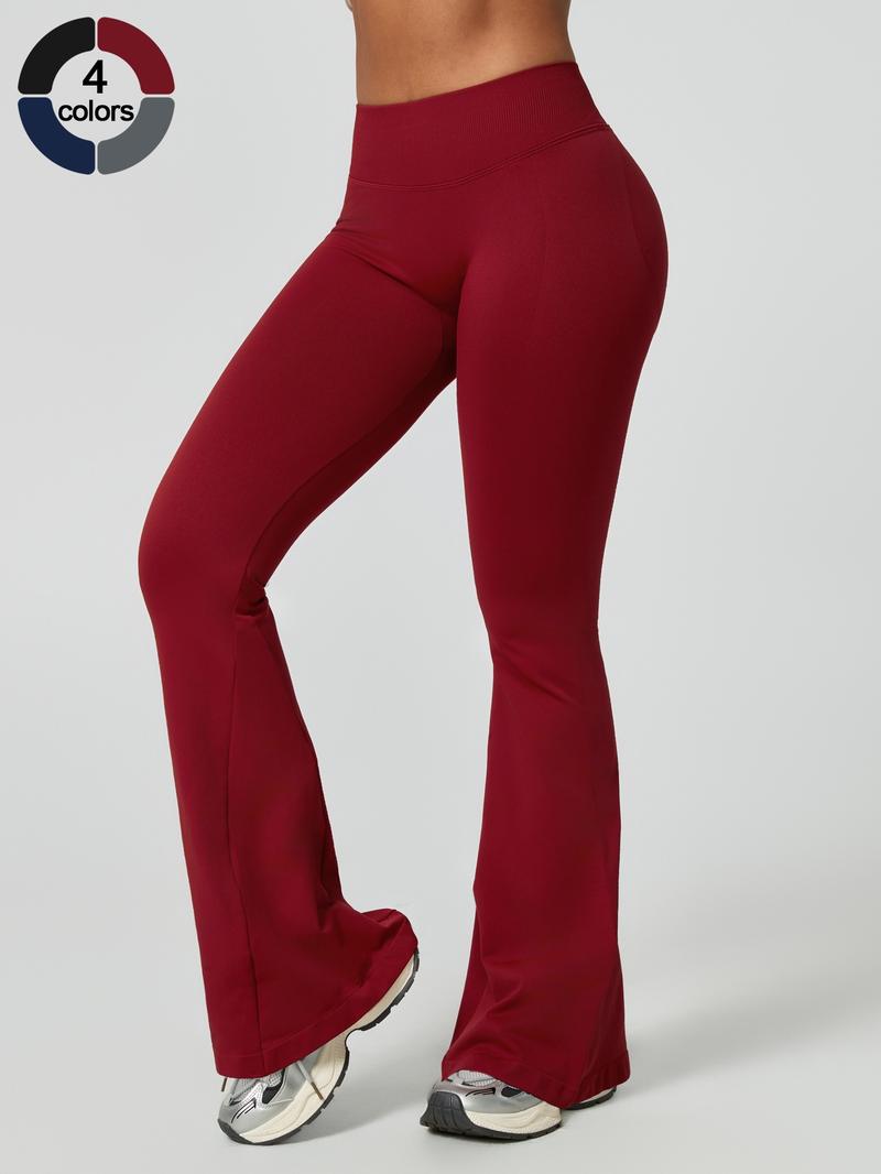 Women's High Waist Wide Leg Yoga Pants, Fitness Pants, Soft Comfortable Sportswear for Gym Running Cycling Hiking Golf Tennis, All Seasons Fitted Plain