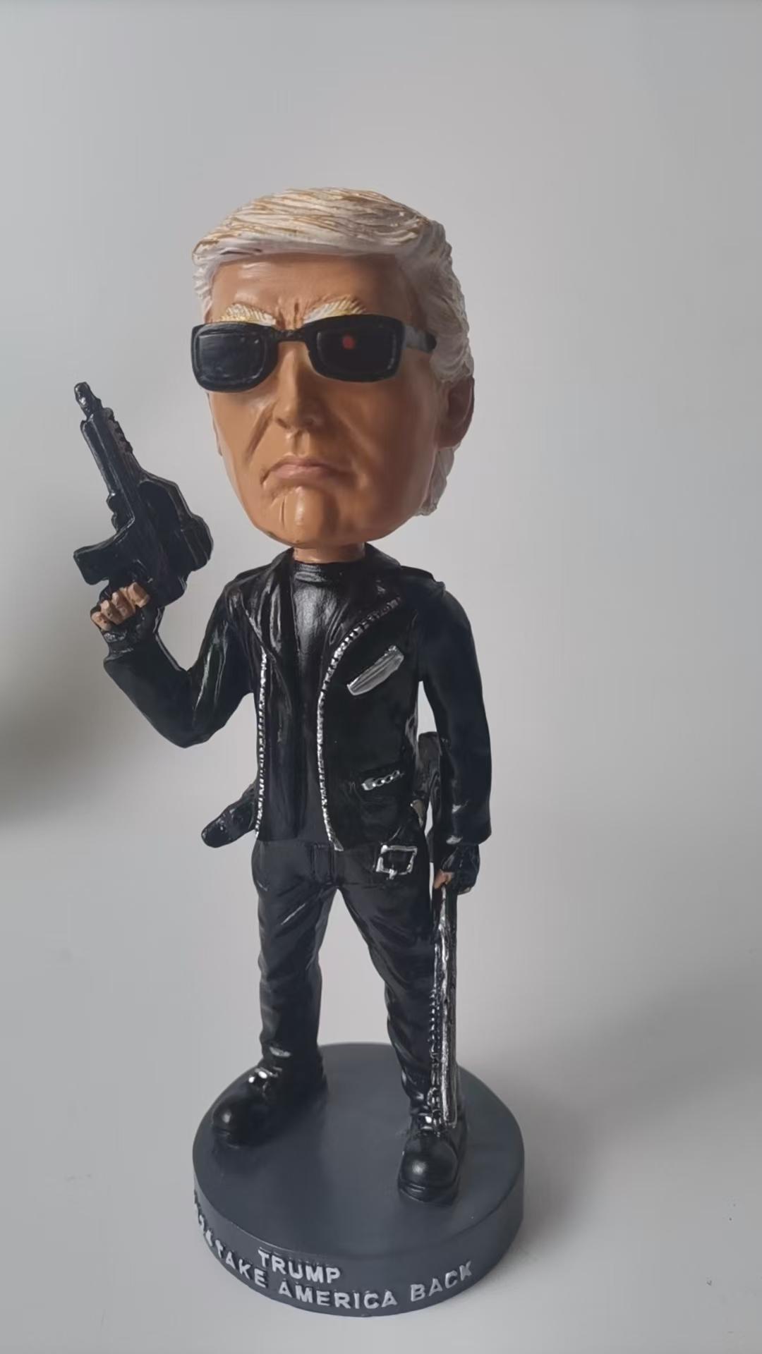 The Donald Trump Collection - Proud Patriot Trump: The Donald Trump 2024 Two-Gun Version of the Bobblehead Movement, dedicated to Trump supporters and patriotic Americans | Trump First Gift