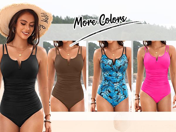 Yonique Womens One Piece Swimsuit Tummy Control - Slimming Bathing Suit V Wired Full Coverage 2026 Swimwear