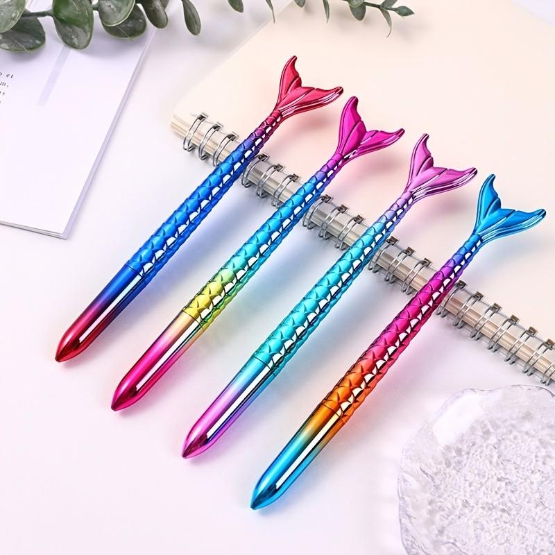 3-Pack Creative Stationery Mermaid Tail Gel Pens, Christmas Colorful Dream Pen, School & Office Use, Students & Adults 14+