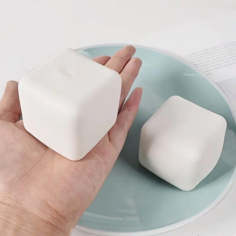 🤍 Clean Girl Desk Pet | Aesthetic Tofu Block Squishy | Minimalist Fidget Accessory