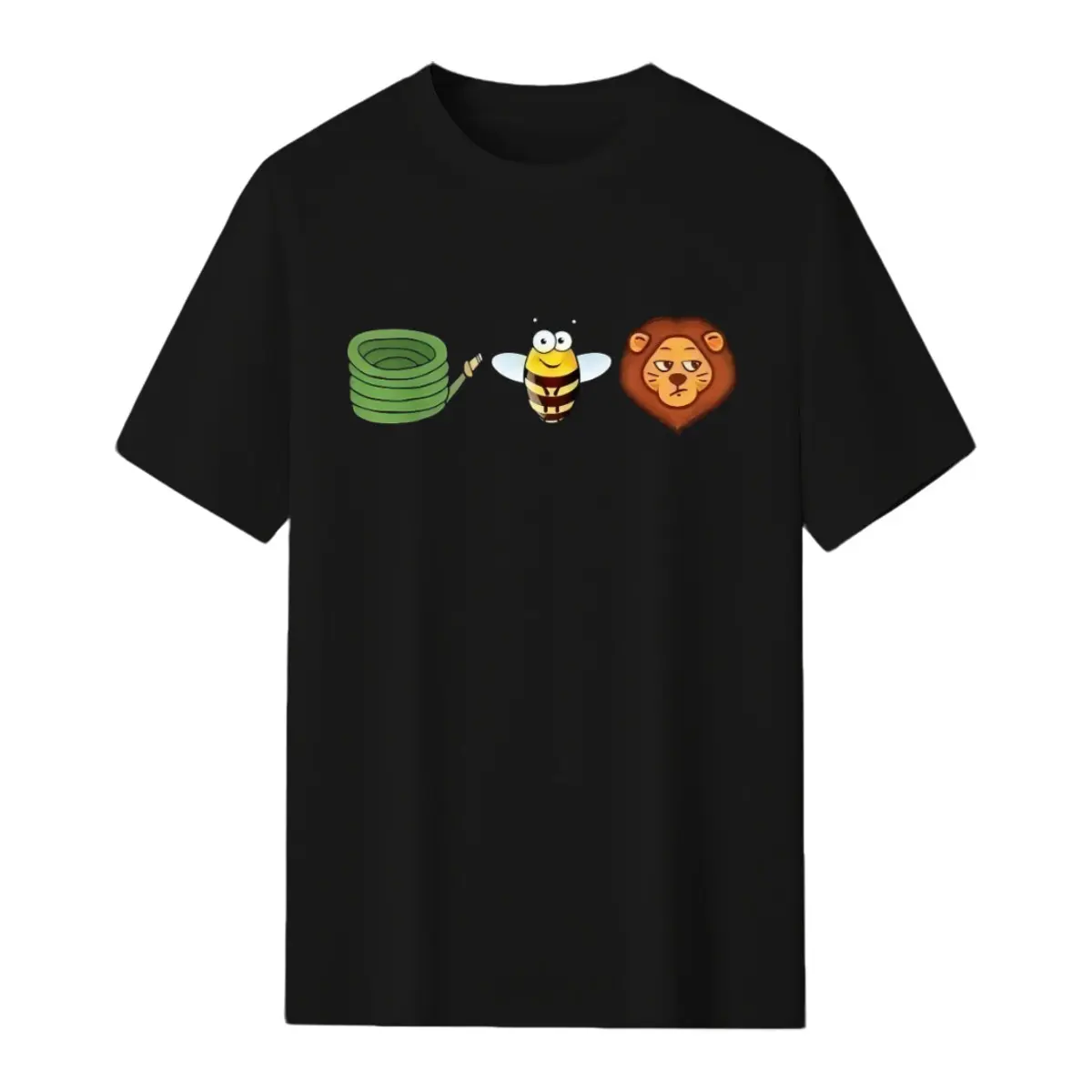 Hose Bee Lion Mens T Shirts Cotton Short Sleeve T-Shirt Crew Neck Tees Casual Shirt