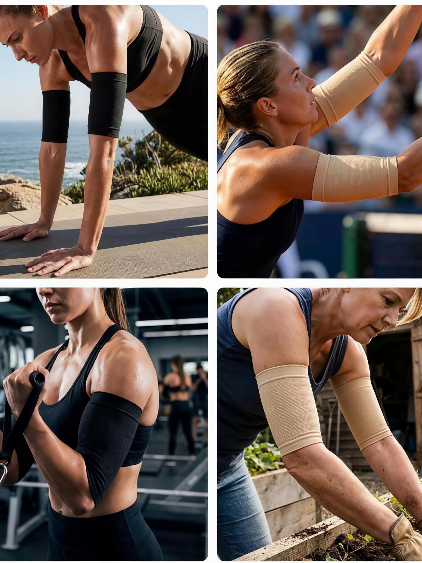 2 pairs of slim arm sleeves, Compression arm shaper, elastic compression shaping arm sleeves, women's sports arm support sleeves, universal slim arm shaping sleeves, improves upper arm looseness and love handles, suitable for shaping, sun protection