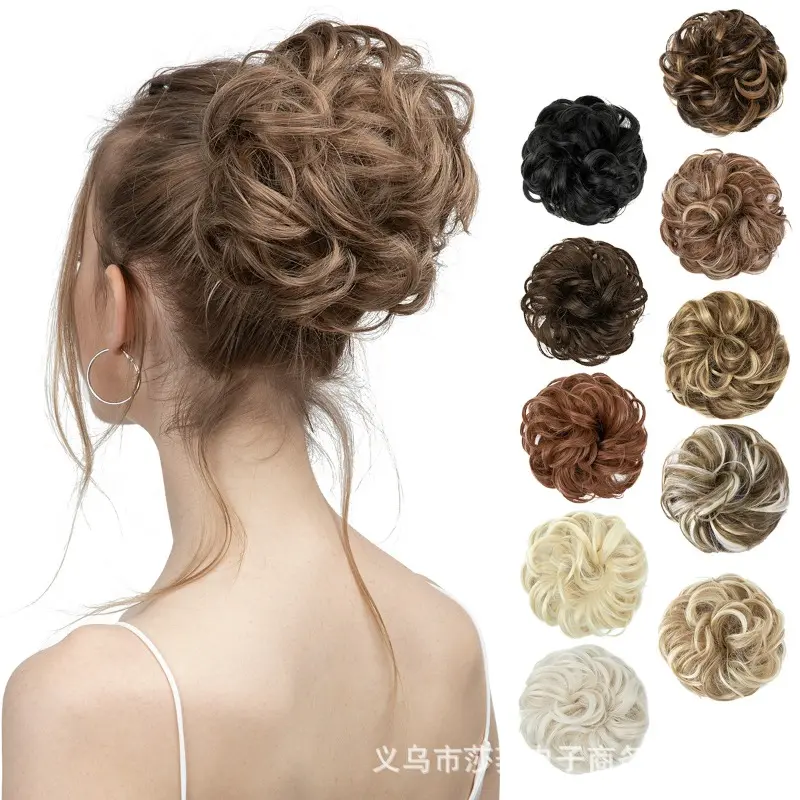 Women Fluffy Curly Messy Bun Hair Scrunchie, Trending European American Updo Hairpiece, Heat Resistant Synthetic Chignon Extension, Natural Voluminous Fake Hair Bun, Quick Styling Accessory for Daily Dating Party Looks