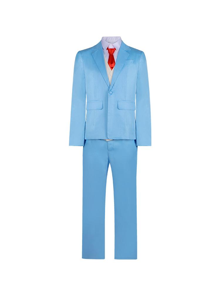 Anime Skip and Loafer Mitsumi Iwakura-Shima Sousuke Cosplay Costume - Unisex Blue Polyester School Uniform with Costume Wigs 1, Do Not Bleach, Hand Wash Only, Hang Dry for Cosplay Party, Halloween, Only Wigs 1, Holiday