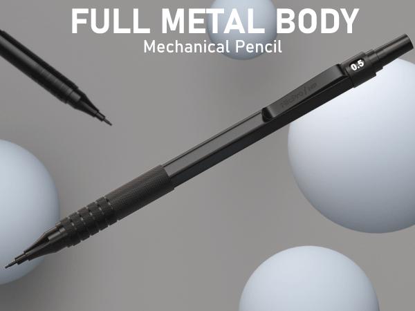 Nicpro 35Pack Black Metal Mechanical Pencils Set in Case, Art Drafting Pencil 0.5, 0.7, 0.9 mm & 3Pack 2mm Graphite Lead Holder for Drawing Sketching With 20 Tube Lead Refills(6B 4B 2B HB 2H 4H Colors)