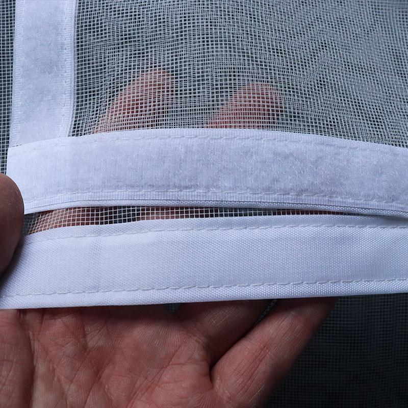 White Bordered Mesh Screen with Hook & Loop – Mosquito & Insect Protection, Breathable Multi-Purpose Decorative for Home Windows & Doors