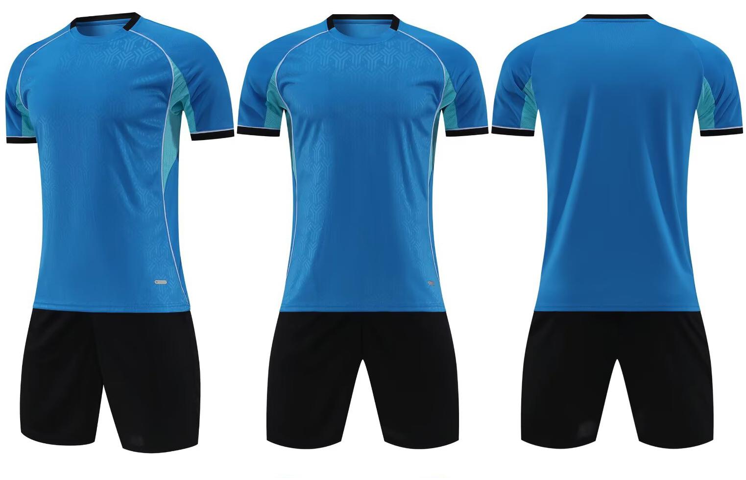 Wholesale Player-Version Men's Short Sleeve Soccer Jersey Set - Customizable Logo, Purple/Blue/Pink, Shirt+Shorts, Multi-Size (2XS/2XL/3XL/4XL), 175-180cm Height, Team Play Uniforms