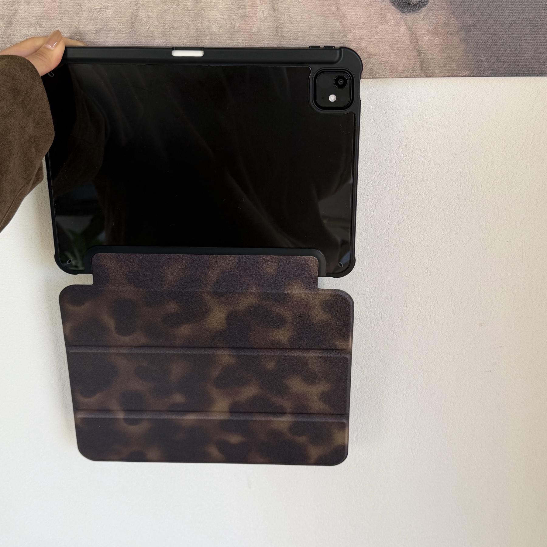 Amber-style marbled protective case featuring an adjustable stand and stylus holder; a foldable, non-slip TPU cover compatible with various iPad models, including iPad mini, iPad Air, iPad Pro, and the 10th/11th generation iPad series.