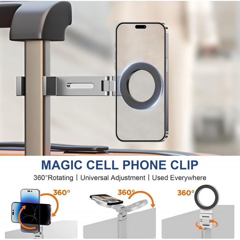 Magnetic Phone Stand - Adjustable Foldable Phone Stand with Strong Magnet, Portable Travel Phone Stand Compatible with iPhone 16/15/14/13/12 Pro, Samsung Galaxy, All Smartphones
