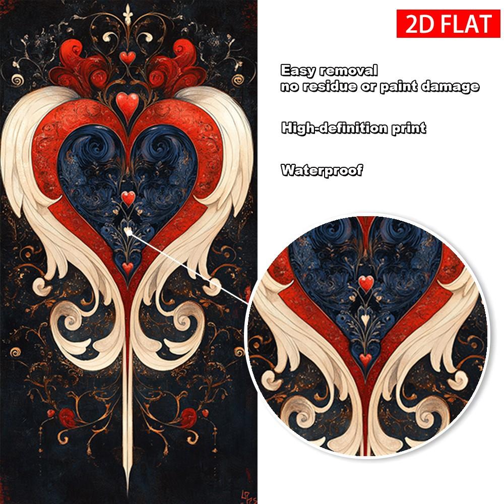 2Pcs Gothic Heart Pattern Car B-Pillar Sticker, PVC Self-Adhesive Decorative Sticker, Waterproof Scratch-Resistant, Perfect For Car Exterior Decoration, Auto Exterior Accessory